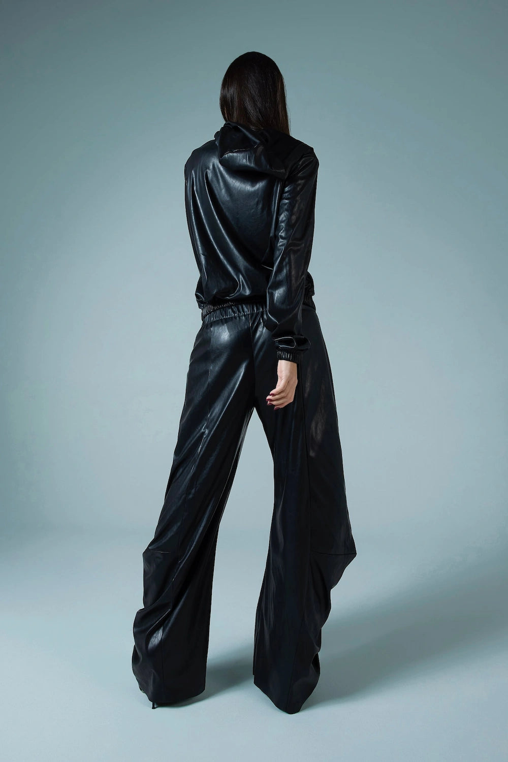 Pantalone oversize in ecopelle